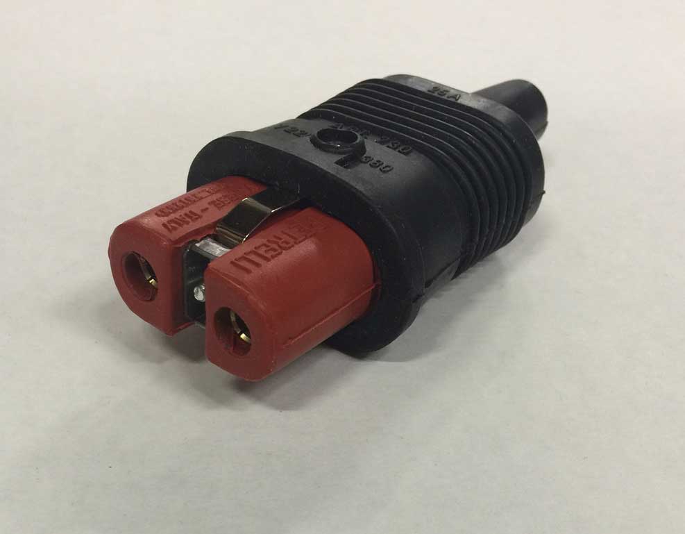 High Temperature European Plug-DIN 49490 straight connector body with rubber cover and silicone body. Good to 200*C continuous and 300*C short term. Rated 10 ampere 250 volt DC and 16 ampere 250 volt AC. 2 pole 3 wire grounding. 
